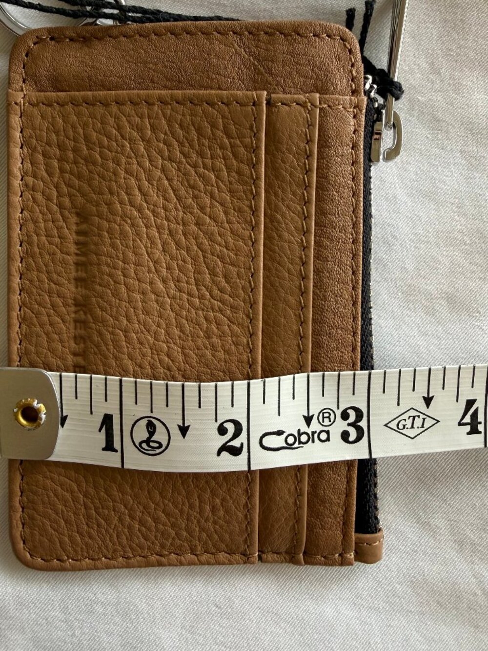 Aimee Kestenberg Aimee Kestenberg 'Alia' Slim ID Vachetta Leather Case w/Keyring - Picture 5 of 6